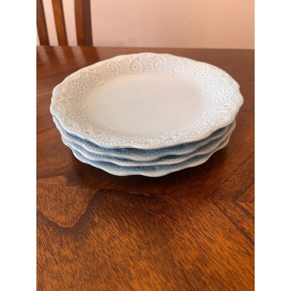 Pioneer Woman Lace Light Blue Salad Plates 8.5" Set of 4 - Picture 1 of 3